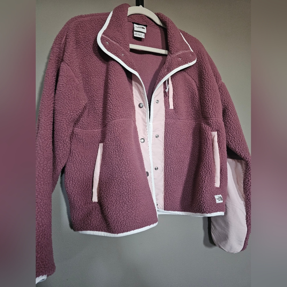 North Face cropped fleece Pink two tone